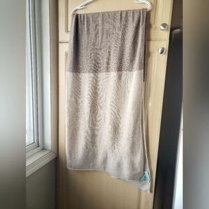 Celeste Wool And Cashmere Two-Tone Brown and Cream Scarf 78" Long